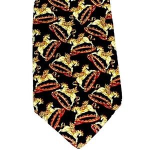 Metropolitan Museum of Art Tie Pegasus Winged Horse Black Western Sculpture Silk